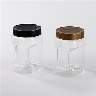 برطمانات شفافة بقبضة بلاستيكية سوداء